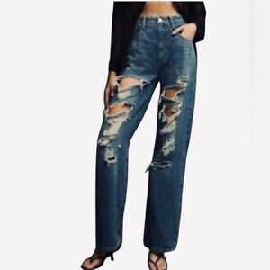 PILCRO ANTHROPOLOGIE The Joey Distressed High Rise Jeans Womens Sz 26
